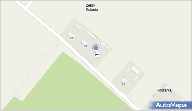 Żebry, Żebry, 97A, mapa Żebry