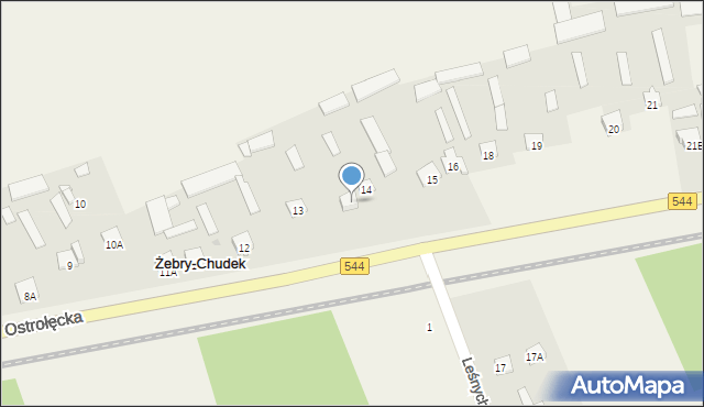 Żebry-Chudek, Żebry-Chudek, 14a, mapa Żebry-Chudek