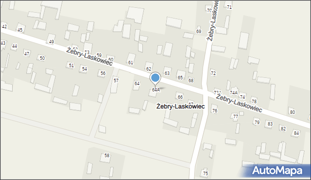 Żebry-Laskowiec, Żebry-Laskowiec, 64A, mapa Żebry-Laskowiec