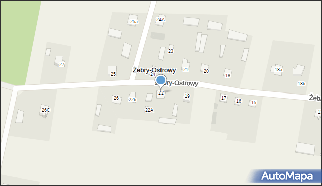 Żebry-Ostrowy, Żebry-Ostrowy, 22, mapa Żebry-Ostrowy