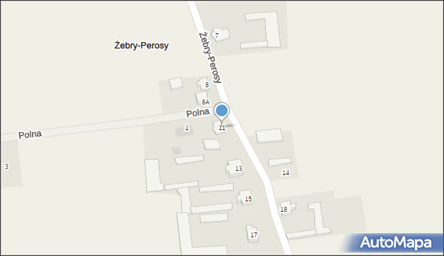 Żebry-Perosy, Żebry-Perosy, 11, mapa Żebry-Perosy