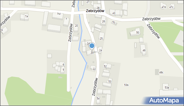 Zebrzydów, Zebrzydów, 23, mapa Zebrzydów