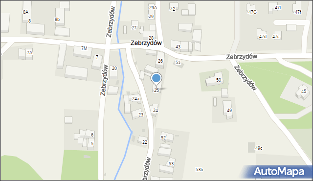 Zebrzydów, Zebrzydów, 25, mapa Zebrzydów