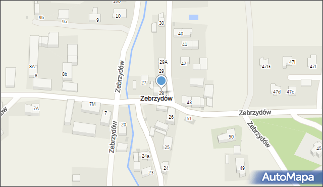 Zebrzydów, Zebrzydów, 28, mapa Zebrzydów