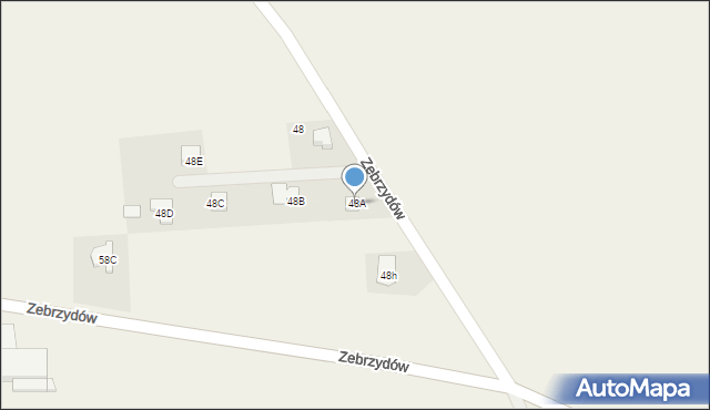 Zebrzydów, Zebrzydów, 48A, mapa Zebrzydów