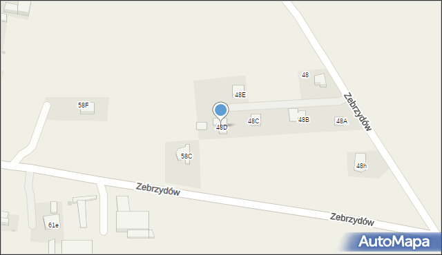 Zebrzydów, Zebrzydów, 48D, mapa Zebrzydów