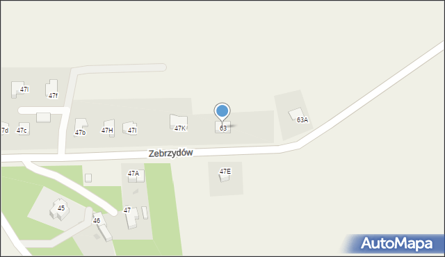 Zebrzydów, Zebrzydów, 63, mapa Zebrzydów