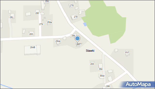 Zebrzydowice, Zebrzydowice, 285, mapa Zebrzydowice
