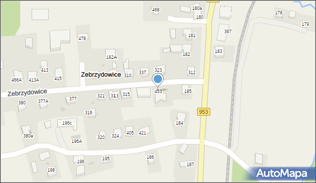 Zebrzydowice, Zebrzydowice, 453, mapa Zebrzydowice