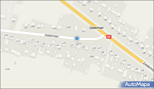 Zederman, Zederman, 122, mapa Zederman