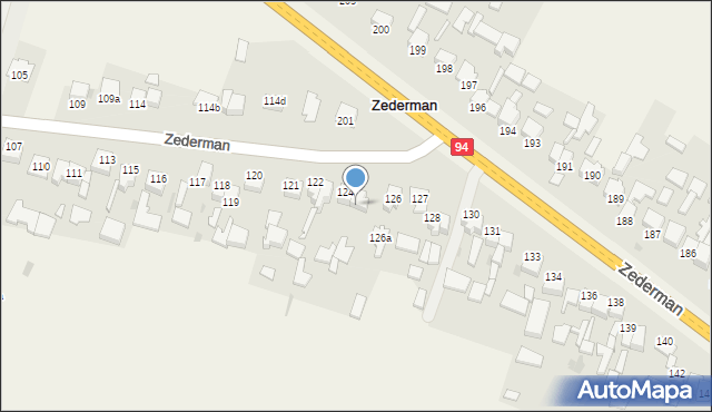 Zederman, Zederman, 124A, mapa Zederman