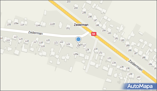 Zederman, Zederman, 126, mapa Zederman