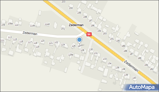 Zederman, Zederman, 127, mapa Zederman