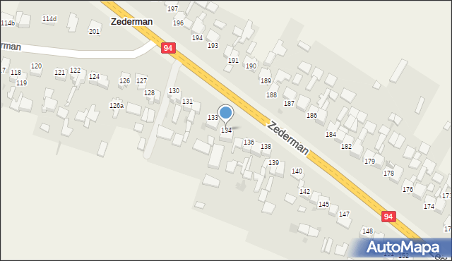 Zederman, Zederman, 134, mapa Zederman