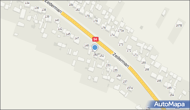 Zederman, Zederman, 151, mapa Zederman