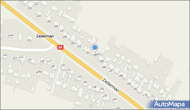 Zederman, Zederman, 190, mapa Zederman