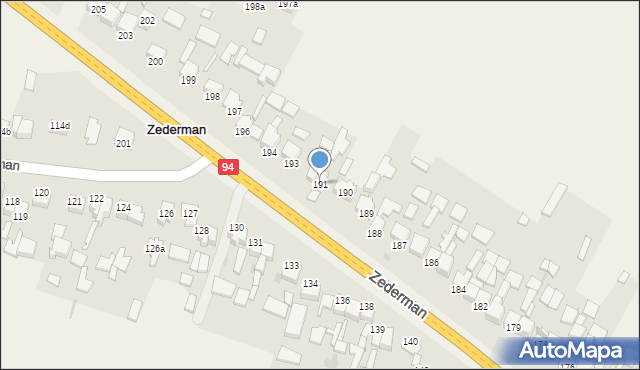 Zederman, Zederman, 191, mapa Zederman