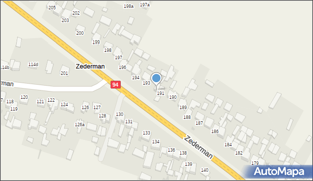 Zederman, Zederman, 192, mapa Zederman