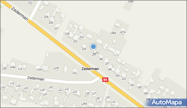 Zederman, Zederman, 199, mapa Zederman