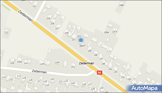 Zederman, Zederman, 200, mapa Zederman