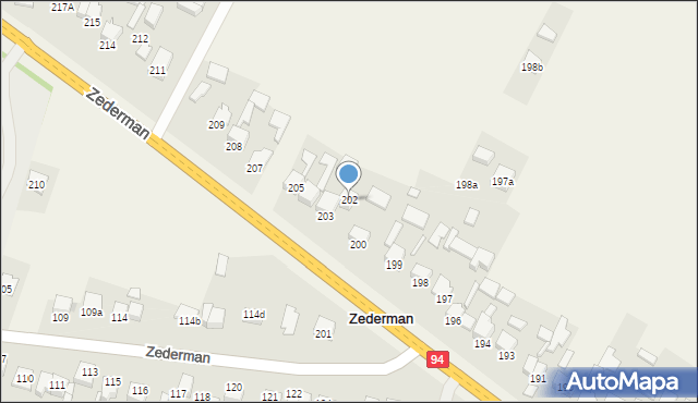 Zederman, Zederman, 202, mapa Zederman