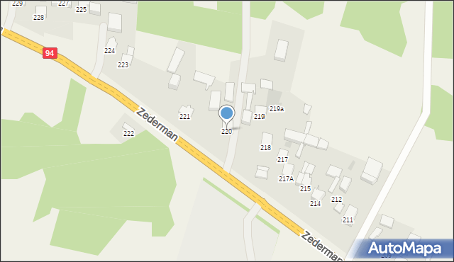Zederman, Zederman, 220, mapa Zederman