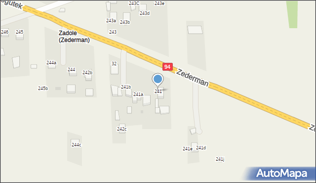 Zederman, Zederman, 241, mapa Zederman