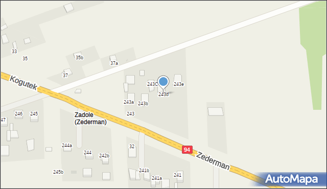 Zederman, Zederman, 243d, mapa Zederman