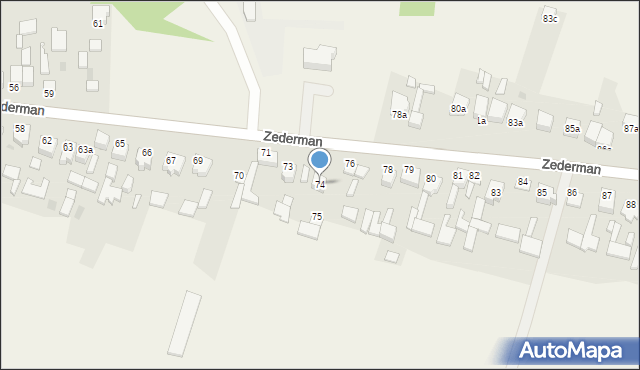 Zederman, Zederman, 74, mapa Zederman