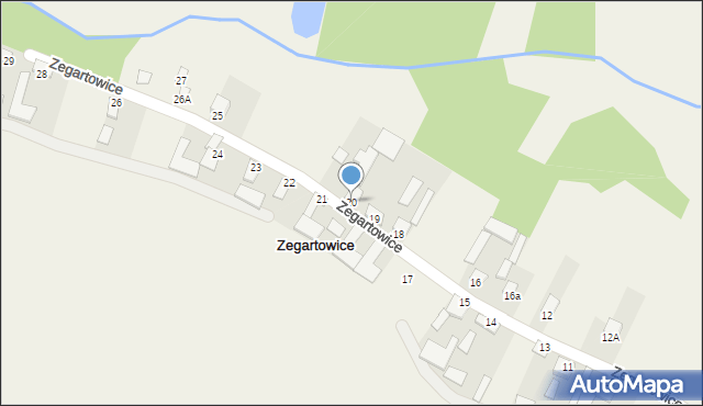 Zegartowice, Zegartowice, 20, mapa Zegartowice