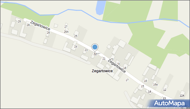 Zegartowice, Zegartowice, 22, mapa Zegartowice