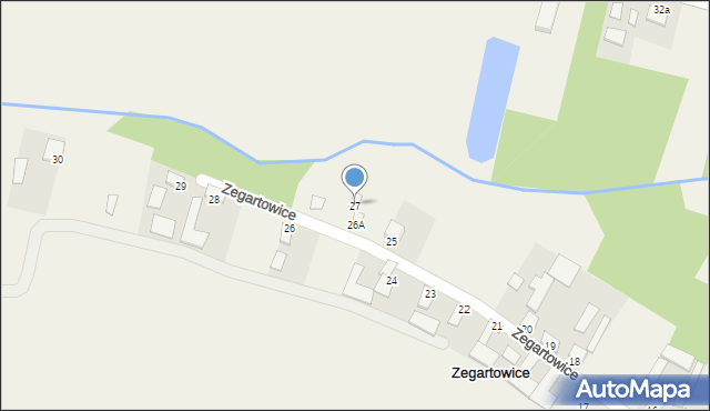 Zegartowice, Zegartowice, 27, mapa Zegartowice
