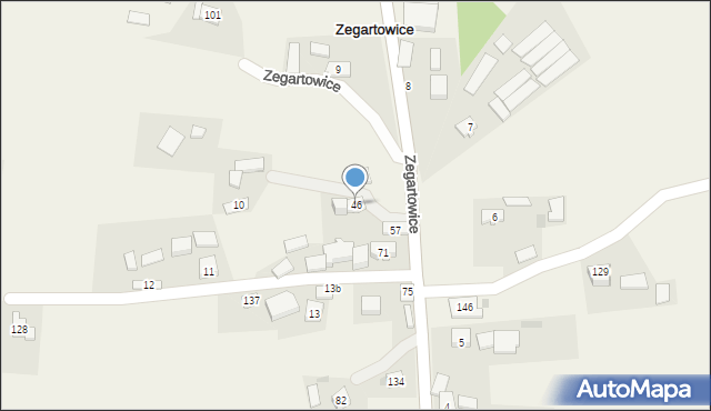 Zegartowice, Zegartowice, 46, mapa Zegartowice