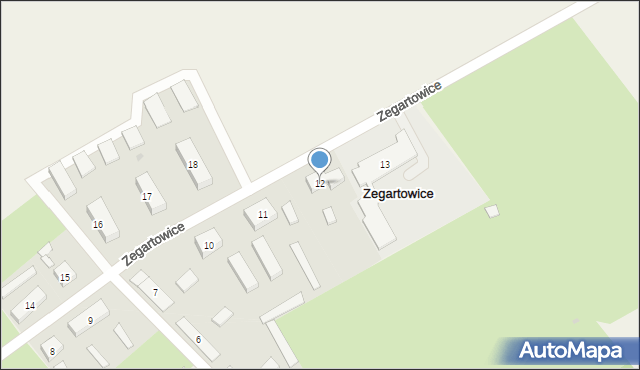 Zegartowice, Zegartowice, 12, mapa Zegartowice