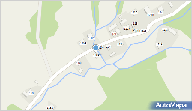 Żegiestów, Żegiestów, 119A, mapa Żegiestów