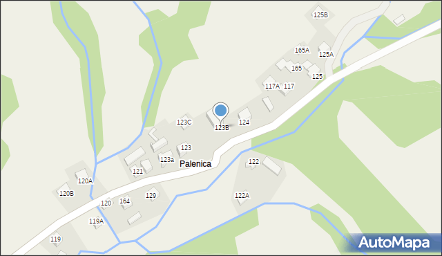 Żegiestów, Żegiestów, 123B, mapa Żegiestów