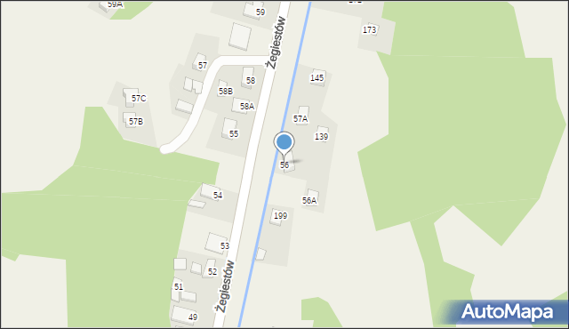 Żegiestów, Żegiestów, 56, mapa Żegiestów