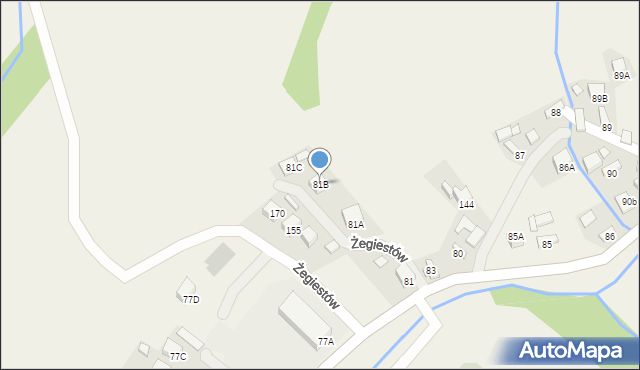 Żegiestów, Żegiestów, 81B, mapa Żegiestów