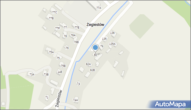 Żegiestów, Żegiestów, 82, mapa Żegiestów