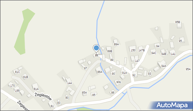 Żegiestów, Żegiestów, 88, mapa Żegiestów