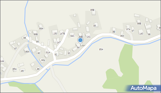 Żegiestów, Żegiestów, 94A, mapa Żegiestów