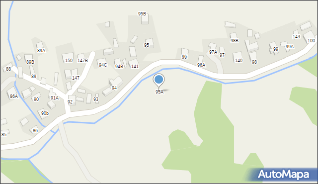 Żegiestów, Żegiestów, 95A, mapa Żegiestów