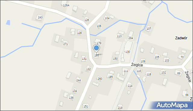 Żeglce, Żeglce, 195, mapa Żeglce
