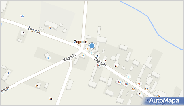 Żegocin, Żegocin, 11, mapa Żegocin