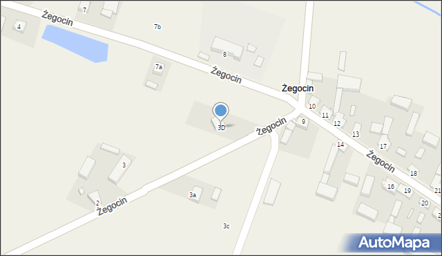Żegocin, Żegocin, 3D, mapa Żegocin