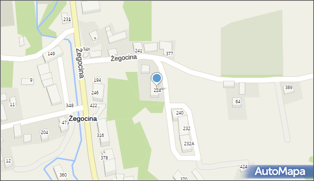 Żegocina, Żegocina, 224, mapa Żegocina