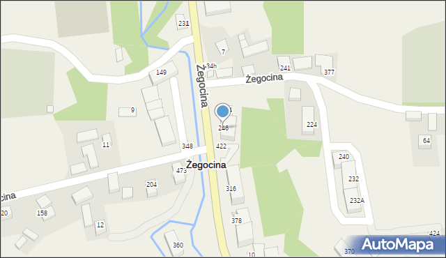 Żegocina, Żegocina, 246, mapa Żegocina