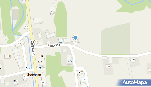 Żegocina, Żegocina, 377, mapa Żegocina