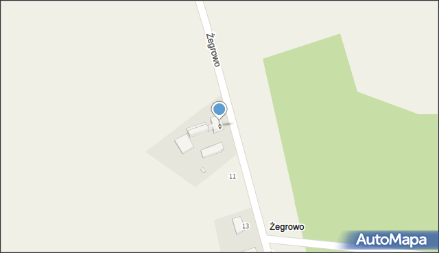 Żegrowo, Żegrowo, 9, mapa Żegrowo