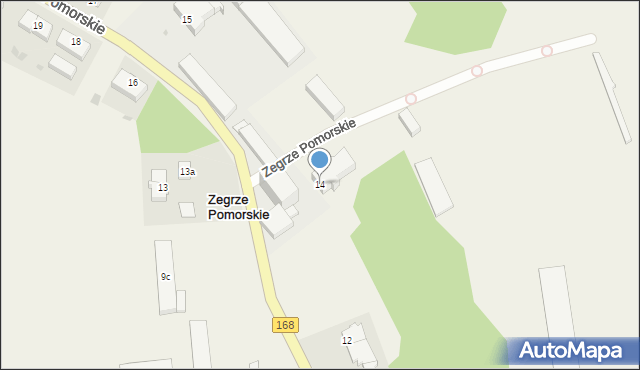 Zegrze Pomorskie, Zegrze Pomorskie, 14, mapa Zegrze Pomorskie